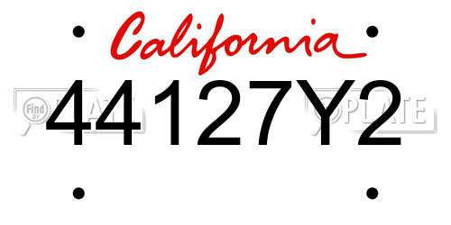 44127Y2 California License Plate
