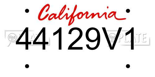 44129V1 California License Plate