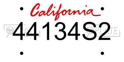 44134S2 California License Plate
