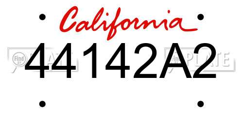 44142A2 California License Plate