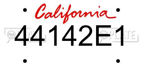 44142E1 California License Plate