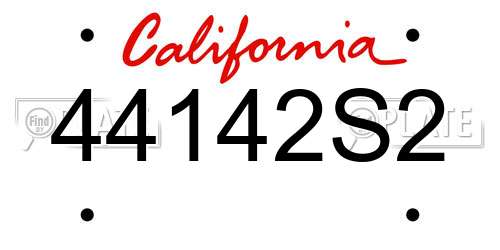 44142S2 California License Plate