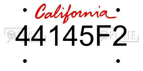44145F2 California License Plate