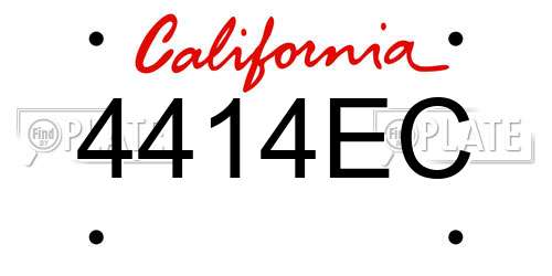 4414EC California License Plate
