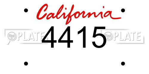 4415 California License Plate
