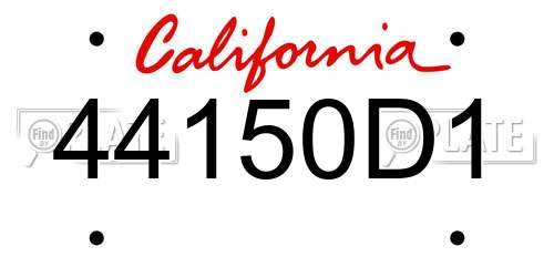 44150D1 California License Plate