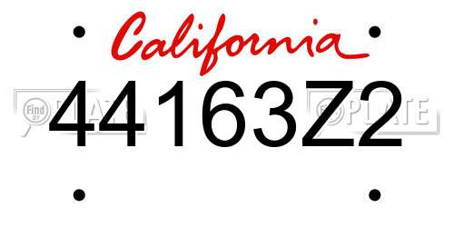 44163Z2 California License Plate