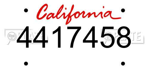 4417458 California License Plate