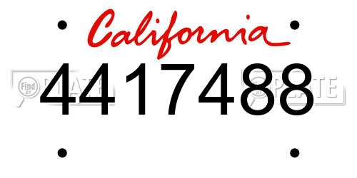4417488 California License Plate