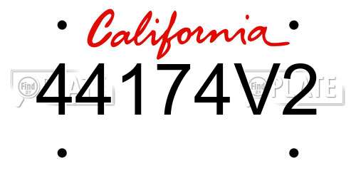 44174V2 California License Plate