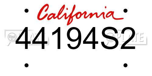 44194S2 California License Plate