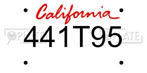 441T95 California License Plate