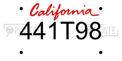 441T98 California License Plate