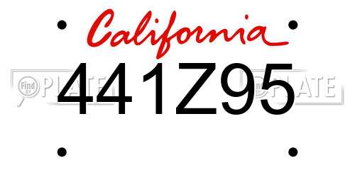 441Z95 California License Plate