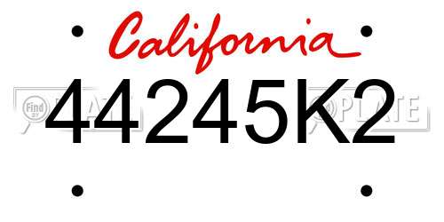 44245K2 California License Plate