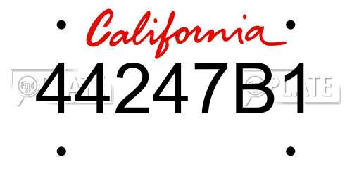 44247B1 California License Plate