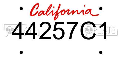 44257C1 California License Plate