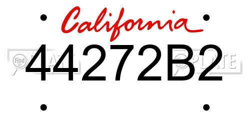 44272B2 California License Plate