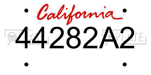 44282A2 California License Plate