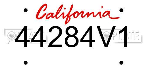 44284V1 California License Plate