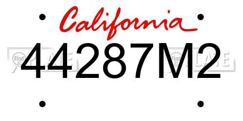 44287M2 California License Plate