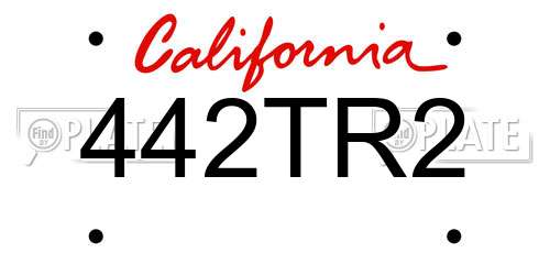 442TR2 California License Plate