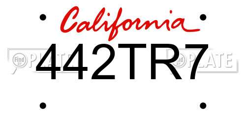442TR7 California License Plate