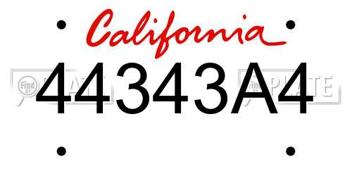 44343A4 California License Plate