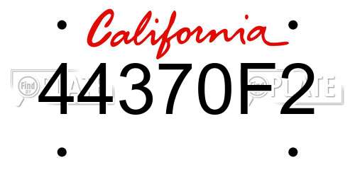 44370F2 California License Plate