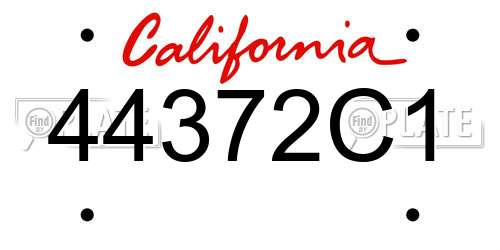44372C1 California License Plate