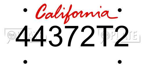 44372T2 California License Plate