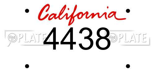 4438 California License Plate