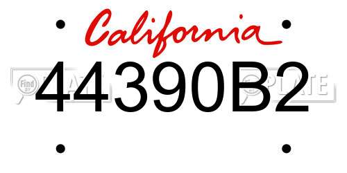 44390B2 California License Plate