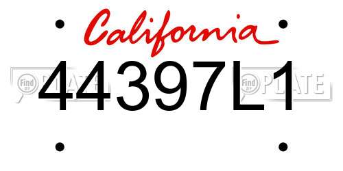 44397L1 California License Plate