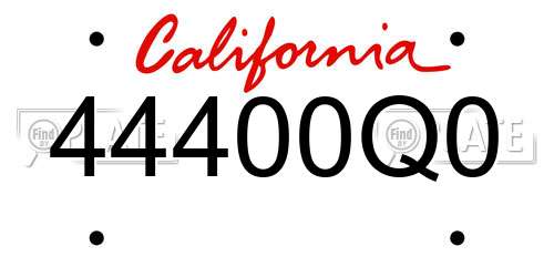44400Q0 California License Plate