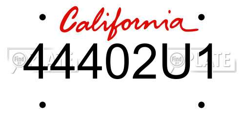 44402U1 California License Plate