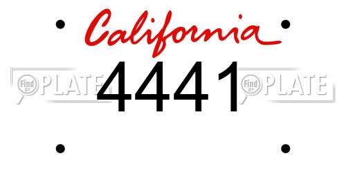 4441 California License Plate
