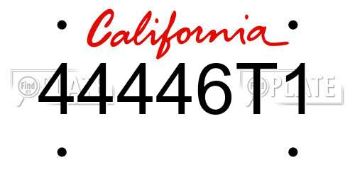 44446T1 California License Plate