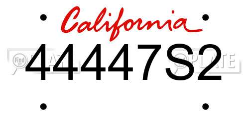 44447S2 California License Plate