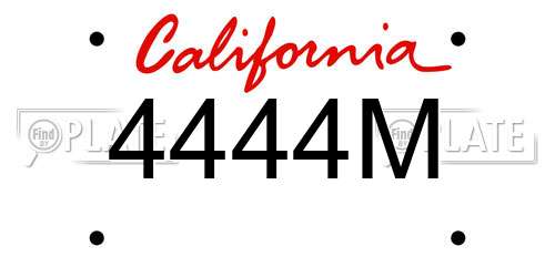 4444M California License Plate