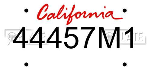 44457M1 California License Plate