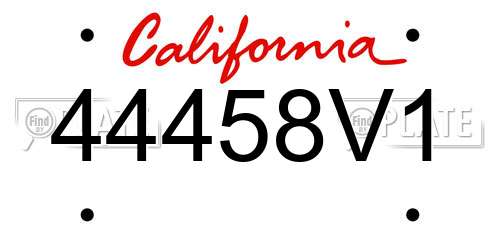 44458V1 California License Plate