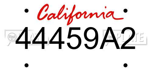 44459A2 California License Plate