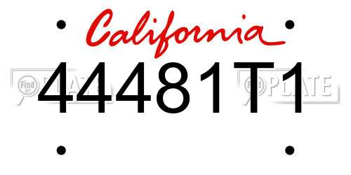 44481T1 California License Plate