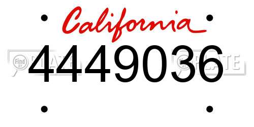 4449036 California License Plate