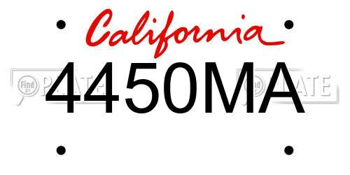 4450MA California License Plate