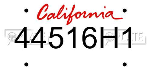 44516H1 California License Plate