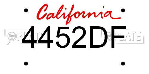 4452DF California License Plate