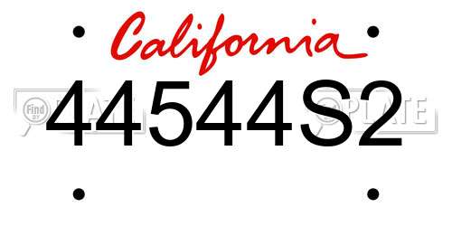 44544S2 California License Plate
