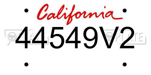 44549V2 California License Plate